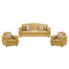 Juego de Living Innovamuebles Azucena Sofá 3 Cuerpos + Dos Sillones 1 Cuerpo Oro 