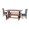 Juego de Comedor Latam Home Sevilla Murcia 2 Sillas + 2 Bancas Velvet Azul Petróleo