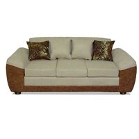 Sofá Elegant Detail Houston 3 Cuerpos Tela/PU Beige