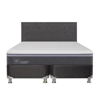 Box Spring CIC Base Dividida King Ortopedic Advance + Respaldo Eufrates