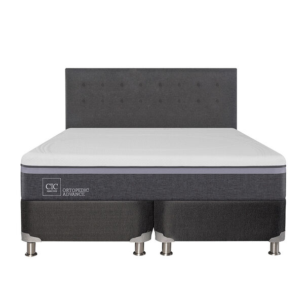 Box Spring CIC Base Dividida King Ortopedic Advance + Respaldo Eufrates