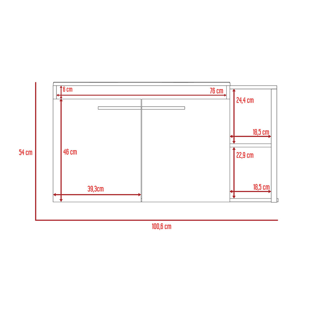 Combo Botiquín Bath 300 + Mueble Lavamanos Khari 100 TuHome