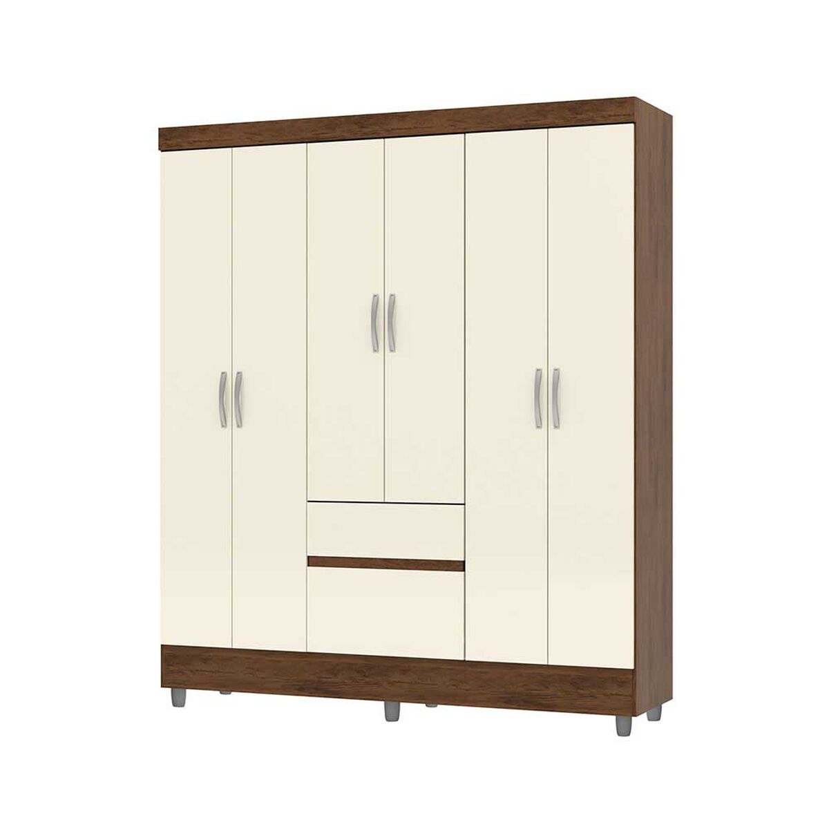 Cl&oacute;set Vekkahome Americano 6 Puertas 2 Cajones Beige