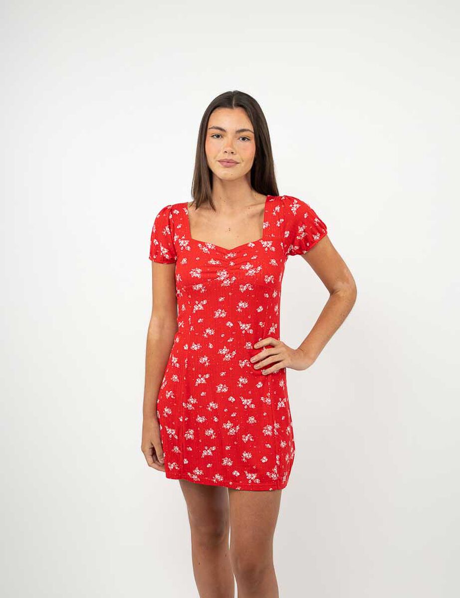 Vestido Mini Manga Corta Mujer Icono