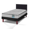 Cama Europea Flex 1,5 Plazas Dream Dual Box + Respaldo Royal Negro