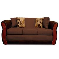 Sofá Elegant Detail Girona 3 Cuerpos Tela/PU Café