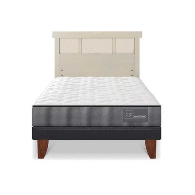 Cama Europea CIC 1,5 Plazas Anatomic + Respaldo Dublin Alpino
