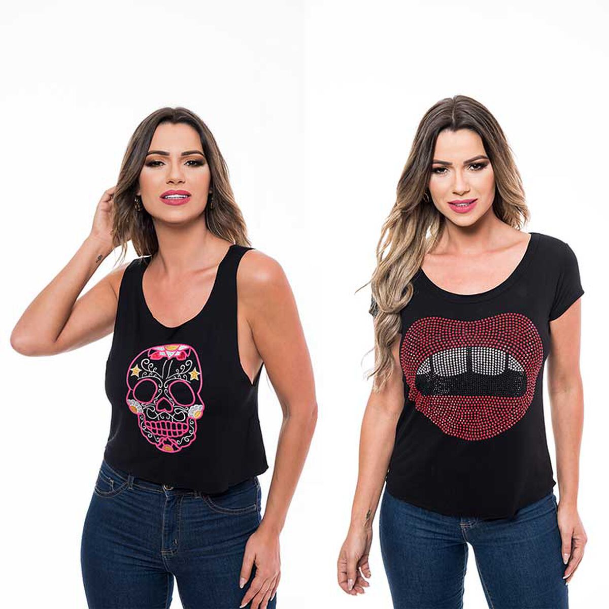 Pack 2 Poleras Mujer Rock Caviar