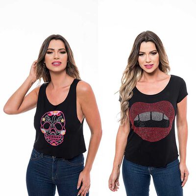 Pack 2 Poleras Mujer Rock Caviar