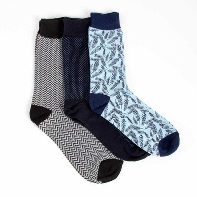 Imagen 1 del producto Pack 3 Calcetines Hombre Zibel Azul