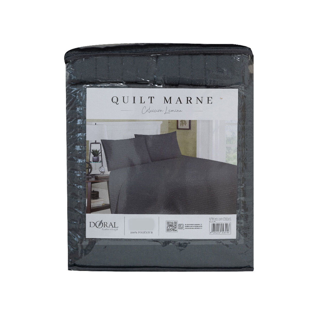 Quilt Doral 3 Plazas Lumi Marne Gris Oscuro