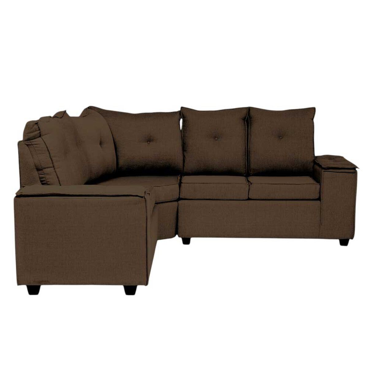 Sofá Seccional Mexx Muebles Hamburgo 5 Cuerpos Chocolate
