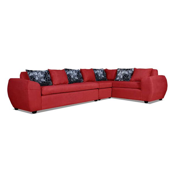 Sofá Seccional Modular Elegant Detail Houston 7 Cuerpos Rojo