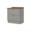 Modulo Bajo Home Mobili Americana 2 Cajones Gris