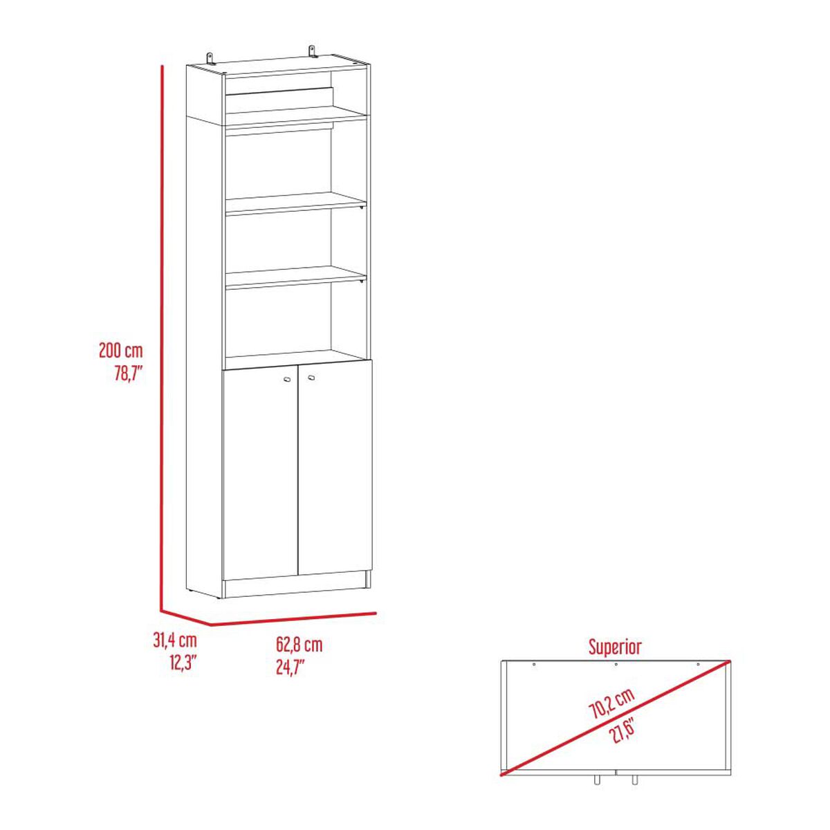 Estante 2 Puertas + Complemento TuHome Home Blanco
