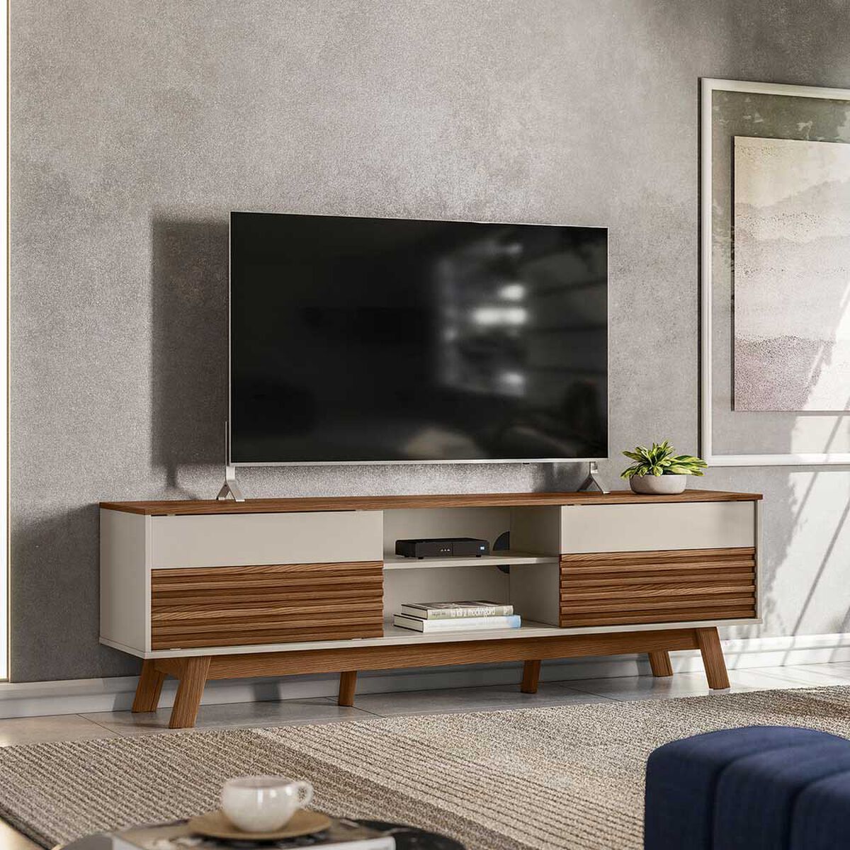 Rack TV Jdo & Design San Juan Hasta 65" Café Beige