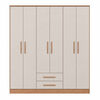 Closet Vekkahome Americano 6 Puertas 2 Cajones Beige