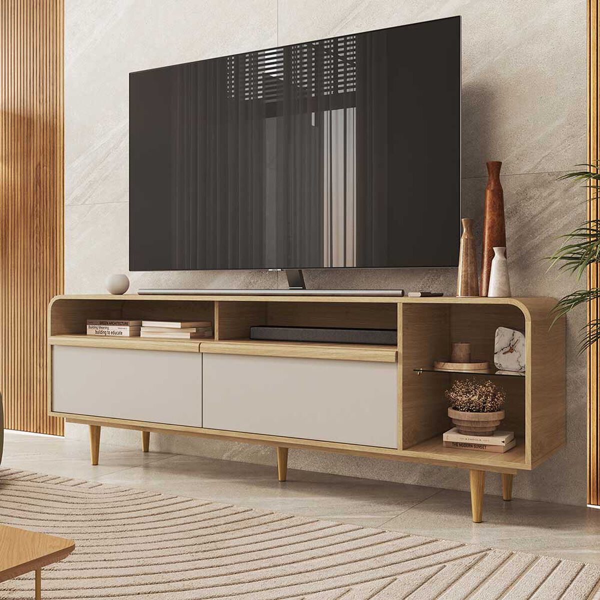 Rack TV Amuv Bold Hasta 70" Café