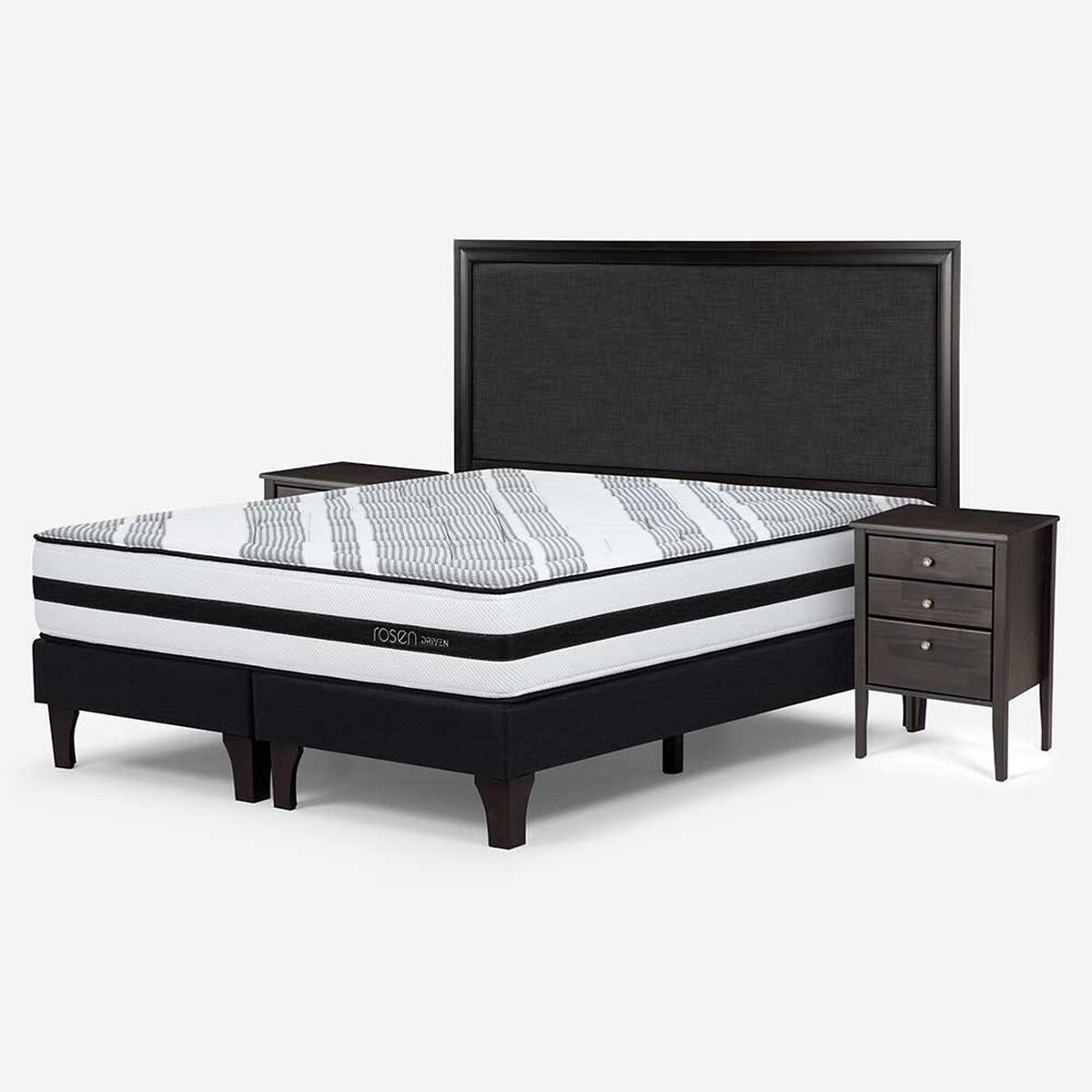 Cama Europea 2 Plazas Div Driven + Set Maderas Nolita