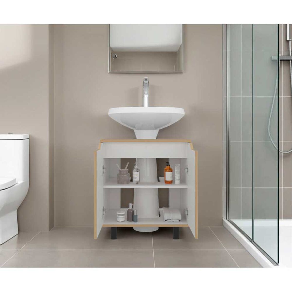 Mueble para Lavamanos Tuhome Marlo Fresno Europeo Blanco