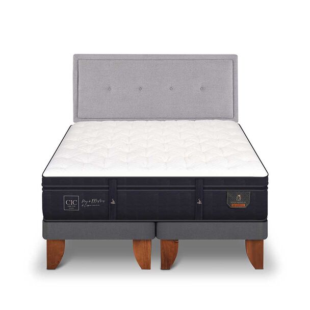 Cama Europea CIC Base Dividida 2 Plazas Súper Premium + Respaldo