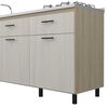 Mueble de Cocina Lavaplatos TuHome Gante 3 Puertas 2 Cajones Rovere Niebla