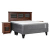 Cama Europea Celta Base Dividida King Carbono +  Respaldo + 2 Veladores Villarreal