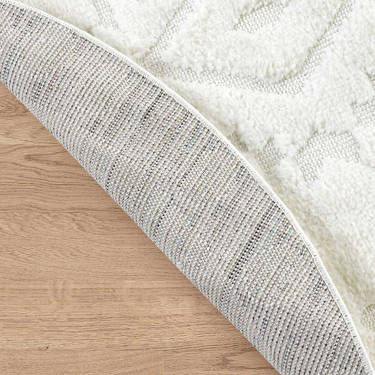 Alfombra Redonda Modalfo Palafito Blanca 160 x 160 cm