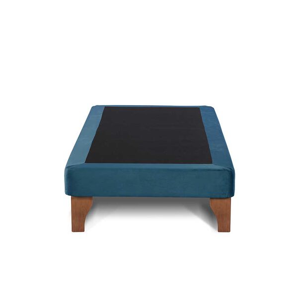 Base Europea Dividida Latam Home 1,5 Plazas Zen Tela Velvet Azul Petroleo