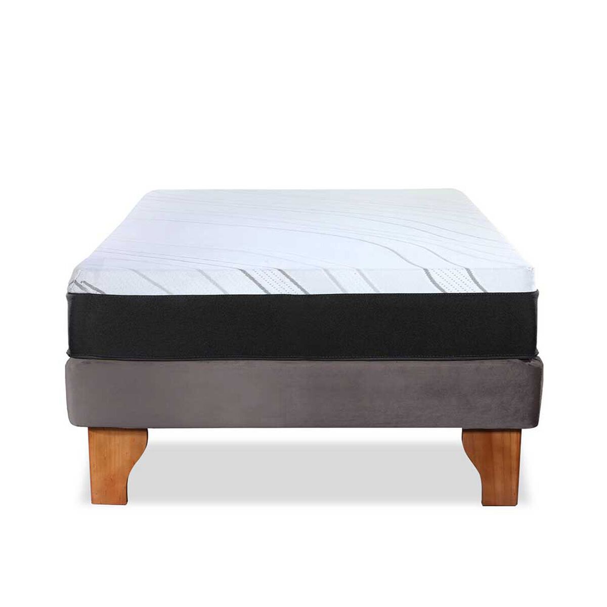 Cama Europea Latam Home 1,5 Plazas Zen Pro Gris