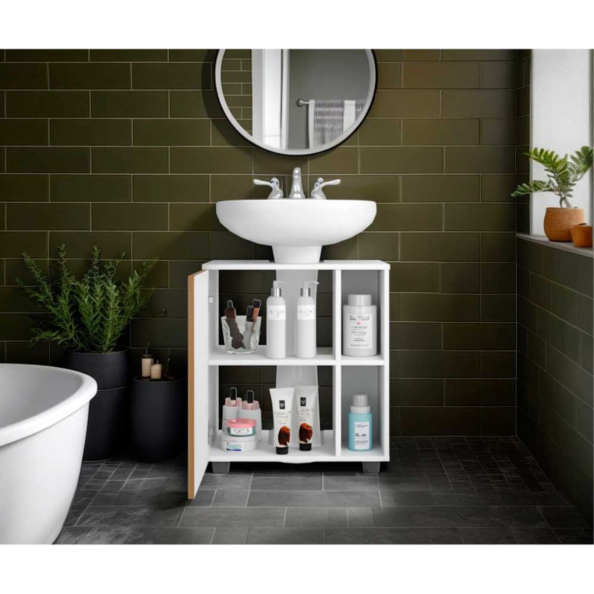 Mueble para Lavamanos Tuhome Pascuale Blanco Fresno