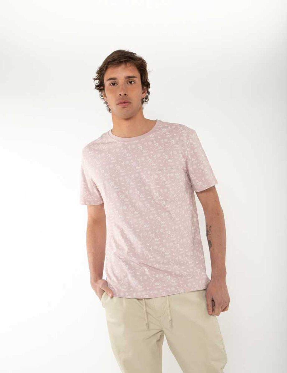 Polera Algodón Estampada Manga Corta Hombre Cutback