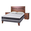 Cama Europea CIC 2 Plazas Ortopedic + Respaldo + 2 Veladores + 2 Almohadas Milan