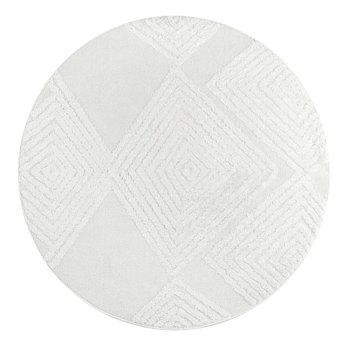 Alfombra Redonda Modalfo Palafito Blanca 160 x 160 cm
