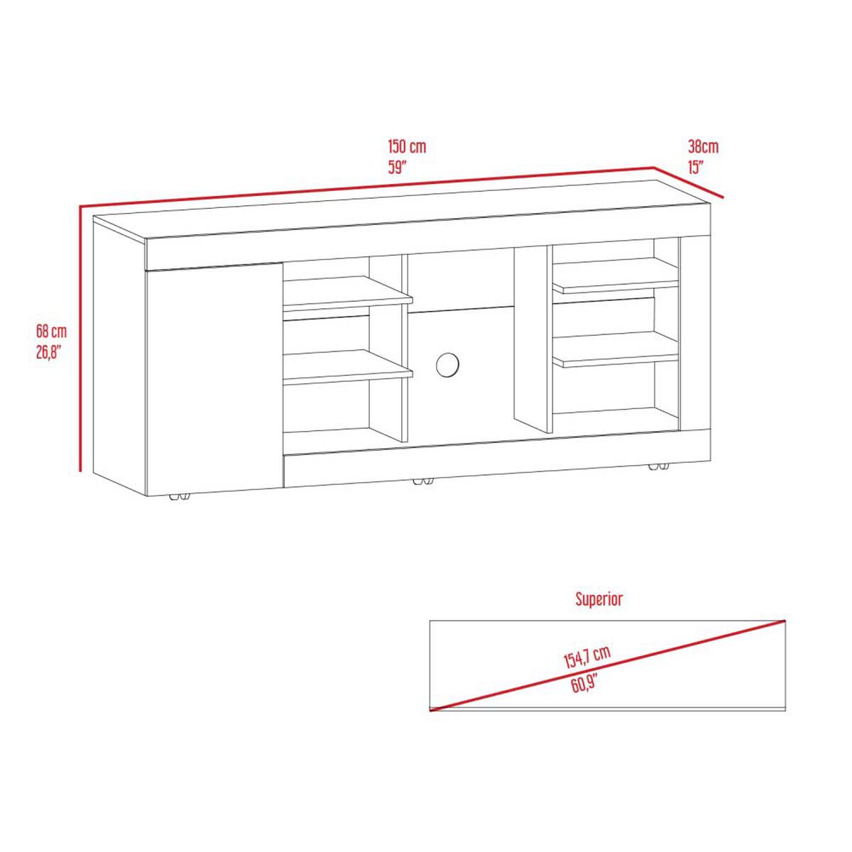 Rack TV TuHome Solaris Hasta 65" Duna Taupe