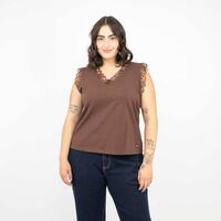 Polera Sin Mangas Mujer Extralindas Cafe