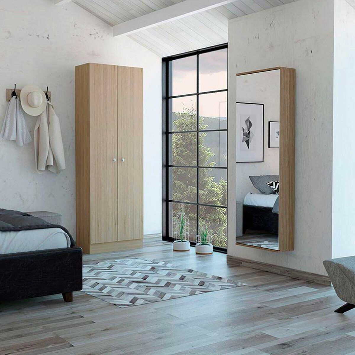 Cl&oacute;set + Zapatero con Espejo TuHome Dreams 3