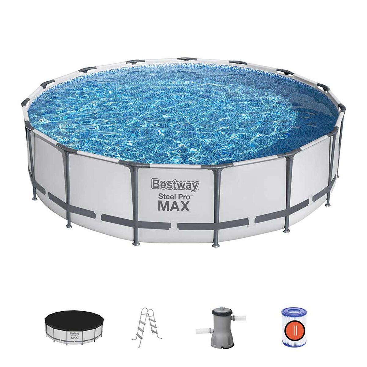 Piscina Estructural Bestway Steel Pro Max Gris 457 x 107 cm 14970 lt 