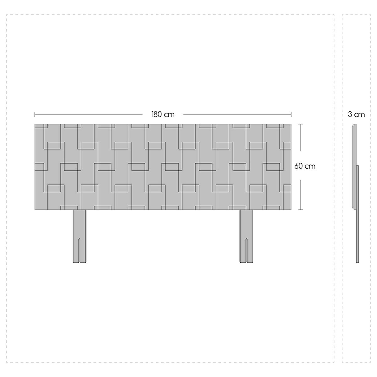 Cama Europea Celta Base Dividida King Black Soul + Respaldo Gijón Acolchado
