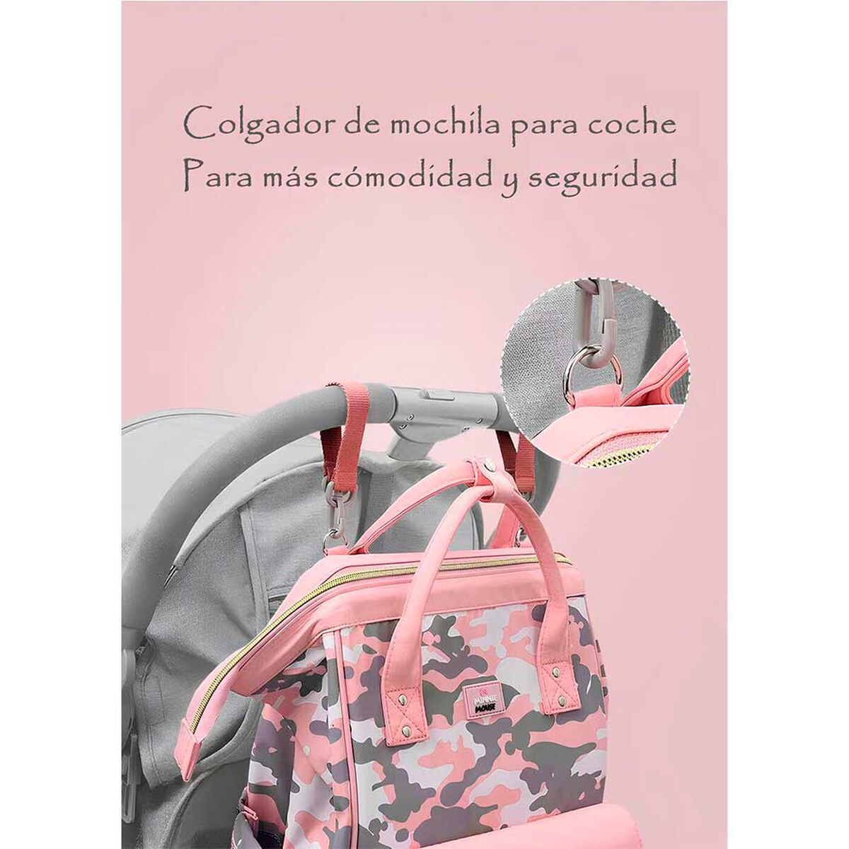 Mochila Pañalera Maternal con Accesorios Rosada Lubabycas