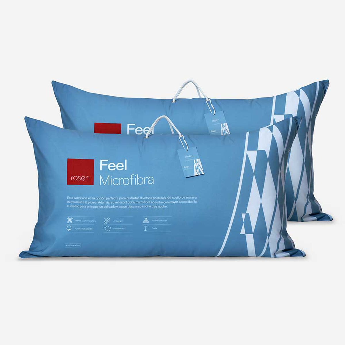 Set 2 Almohadas Rosen Feel Microfibra 50x90 cm