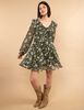 Vestido Corto Estampado Manga Larga Mujer Zibel