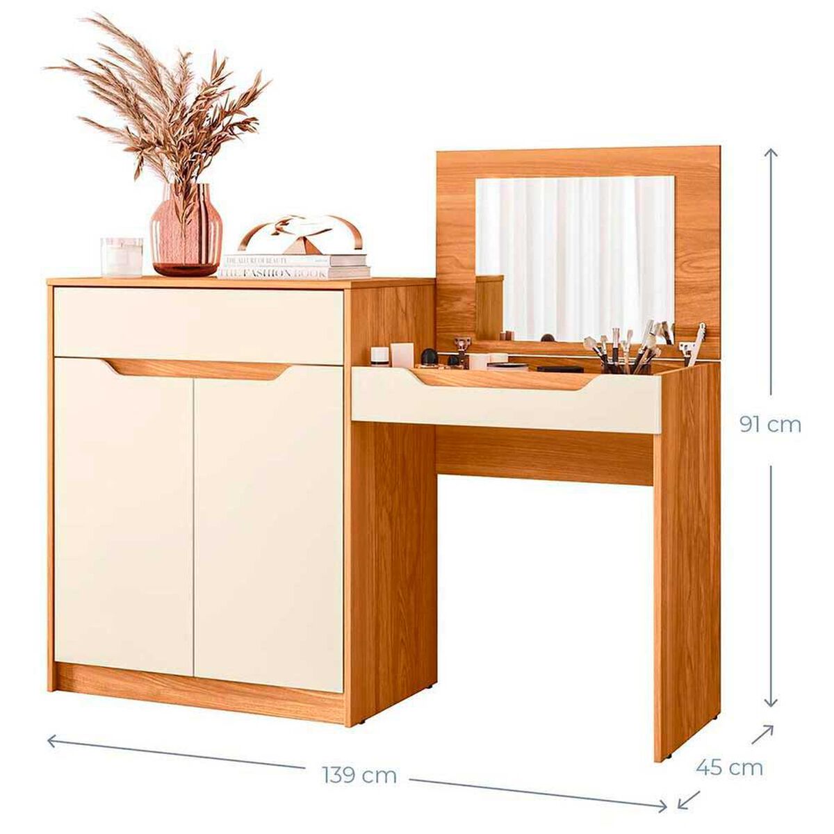 Tocador Vekkahome Trend 2 Puertas 1 Caj&oacute;n Caf&eacute;