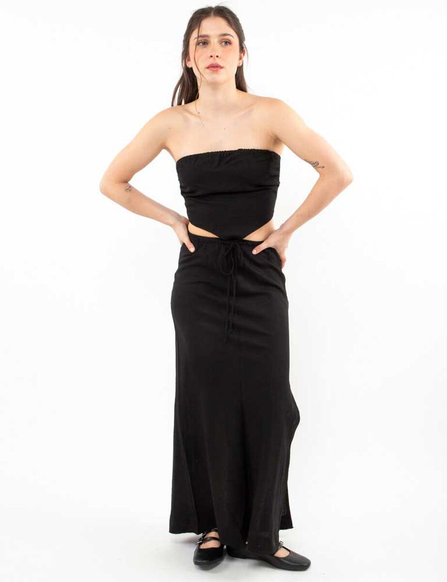 Falda Lino Maxi Mujer Icono