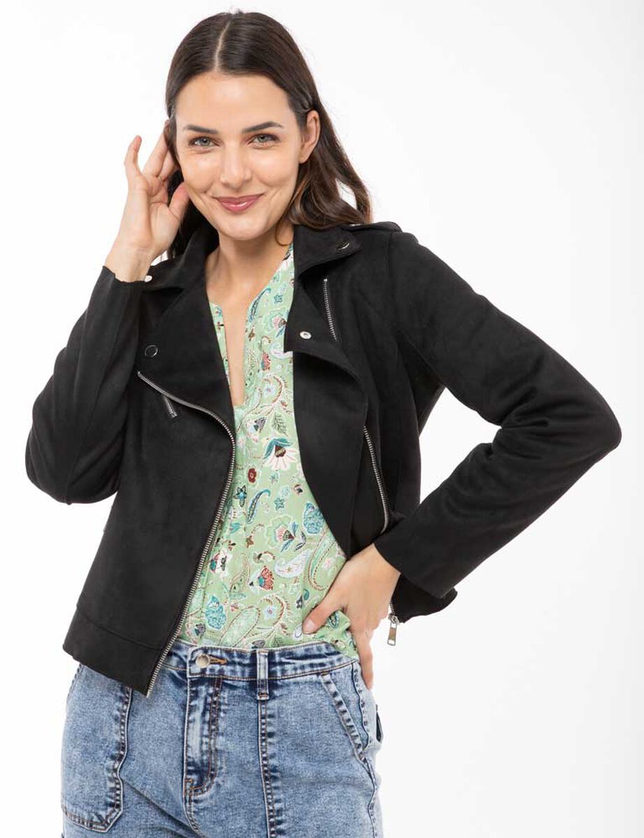 Chaqueta Biker Suede Mujer Zibel