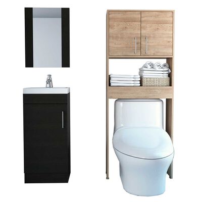 Imagen 2 del producto Combo Botiquín + Mueble Lavamanos + Mueble Optimizador TuHome My Bath  Wengue