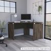 Escritorio en L TuHome Home Office 2 Puertas Negro Soft Coñac