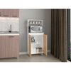 Mueble De Microondas Tuhome Sedona 2 P Blanco Y Fresno Europeo