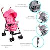 Coche Paragua Bebe 5126 Plegable Liviano Compacto Rosado Bebesit