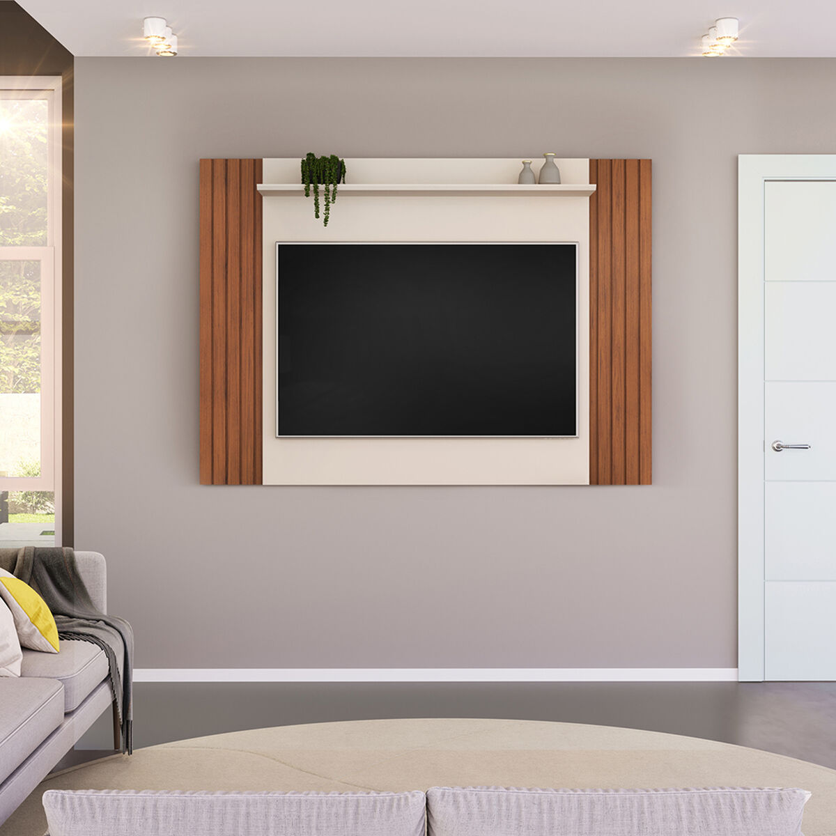 Panel TV Vekkahome Extensible Trend 65" Pulgadas Caf&eacute;